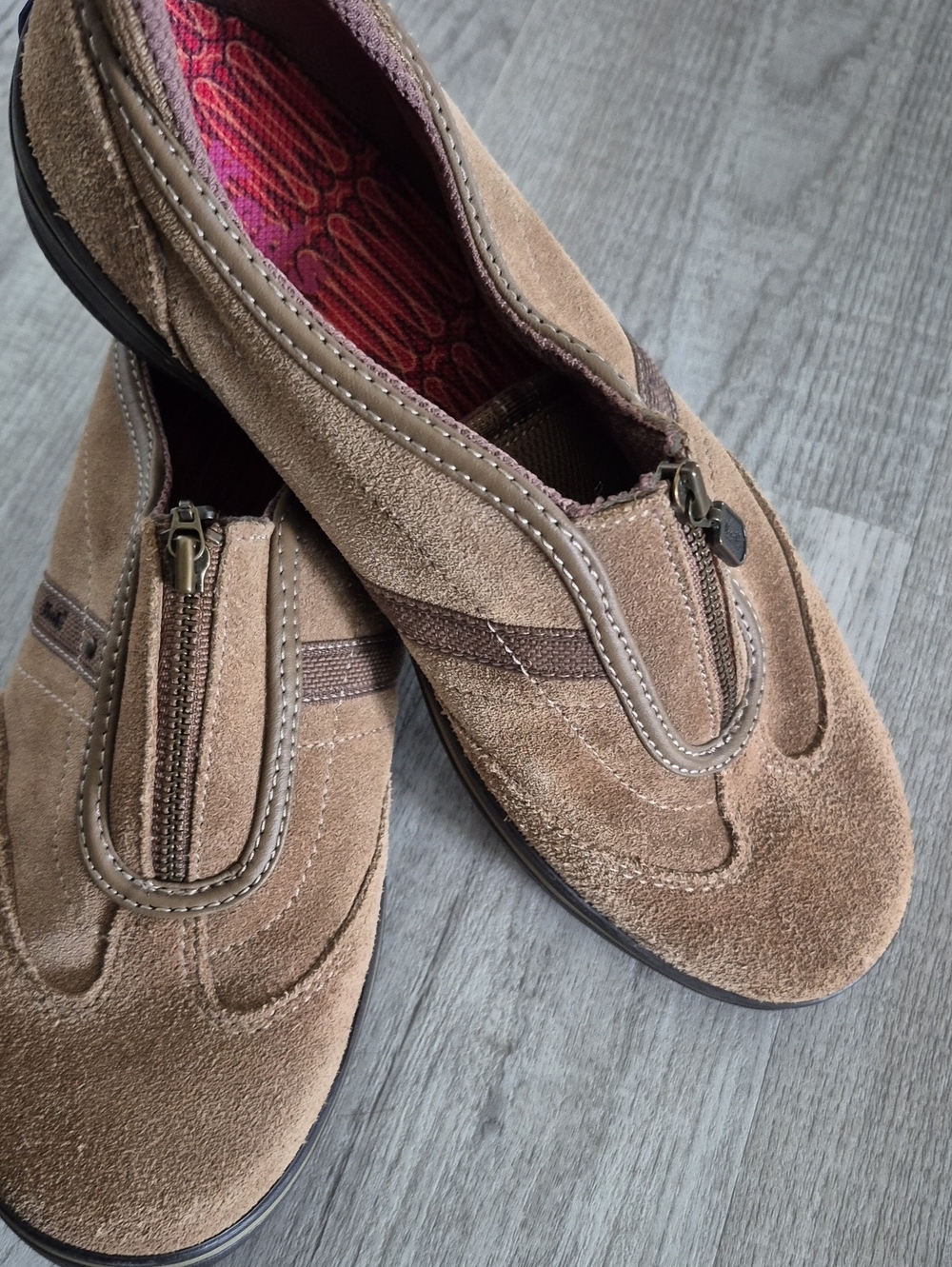 Keds Taupe Suede Zip Moccasins
